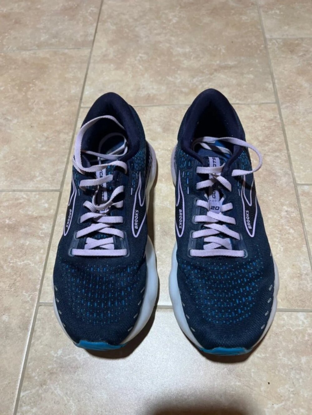 Brooks Glycerin GTS 20 Women's Running Shoes Navy Blue Teal Size 9.5 GuideRails